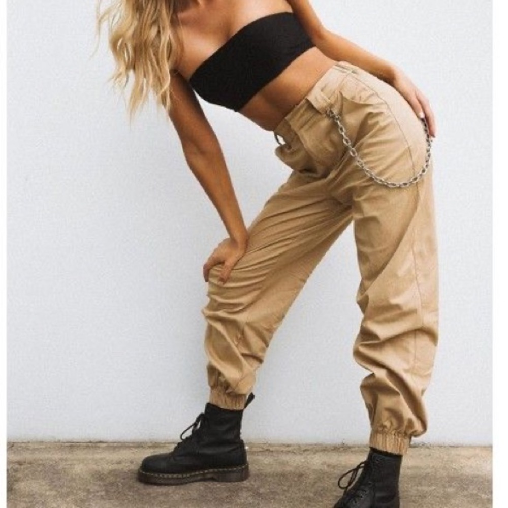 I AM GIA Cobain Pant with Detachable Chain (Small) - Beige